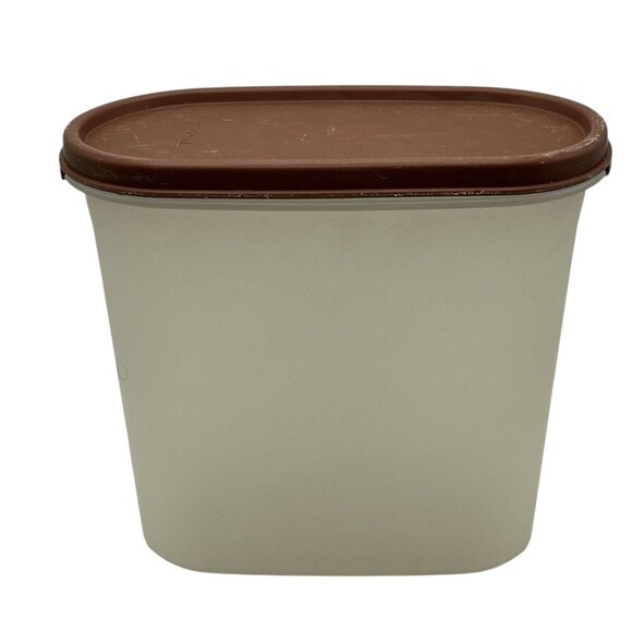 Vintage Tupperware 1.7 Liters Modular Mates #1613-2 W/  Brown lid USA Used - Picture 1 of 6